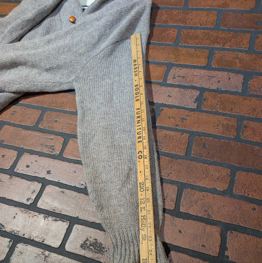 Vintage Mountain Wool Finalist Men's XL Knit Sweater USA Made Gray Cowl Neck‎